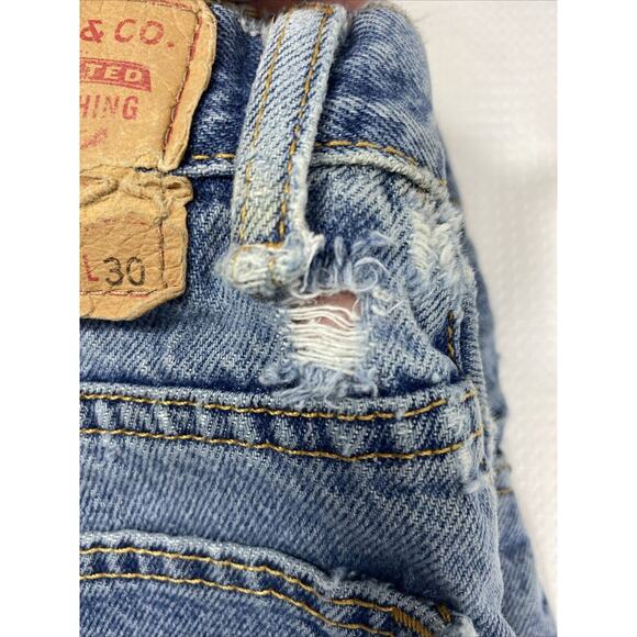 Levis 517 Jeans Mens 33 x 29 Bootcut Medium Wash Denim Casual Grunge Holes - Picture 8 of 16